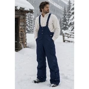 Inside Edge Mens Blue Vintage Ski Bibs Insulated Snow Overalls Size‎ M MI771